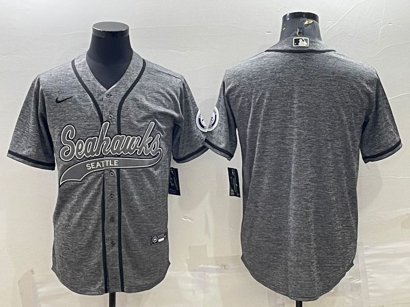 Men Seattle Seahawks Blank Grey hemp ash 2022 Nike Co branded NFL Jersey